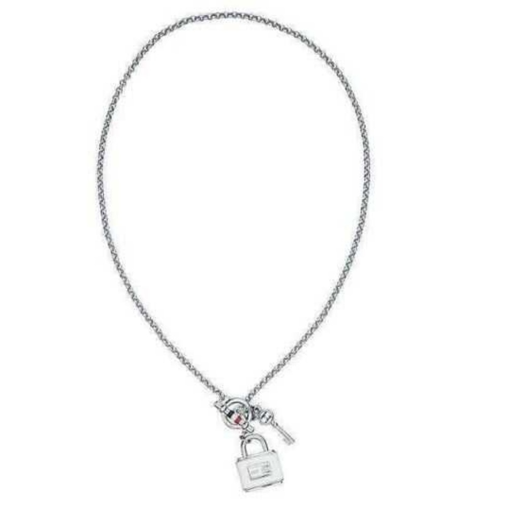 Tommy Hilfiger Lock and Key Necklace Gold!